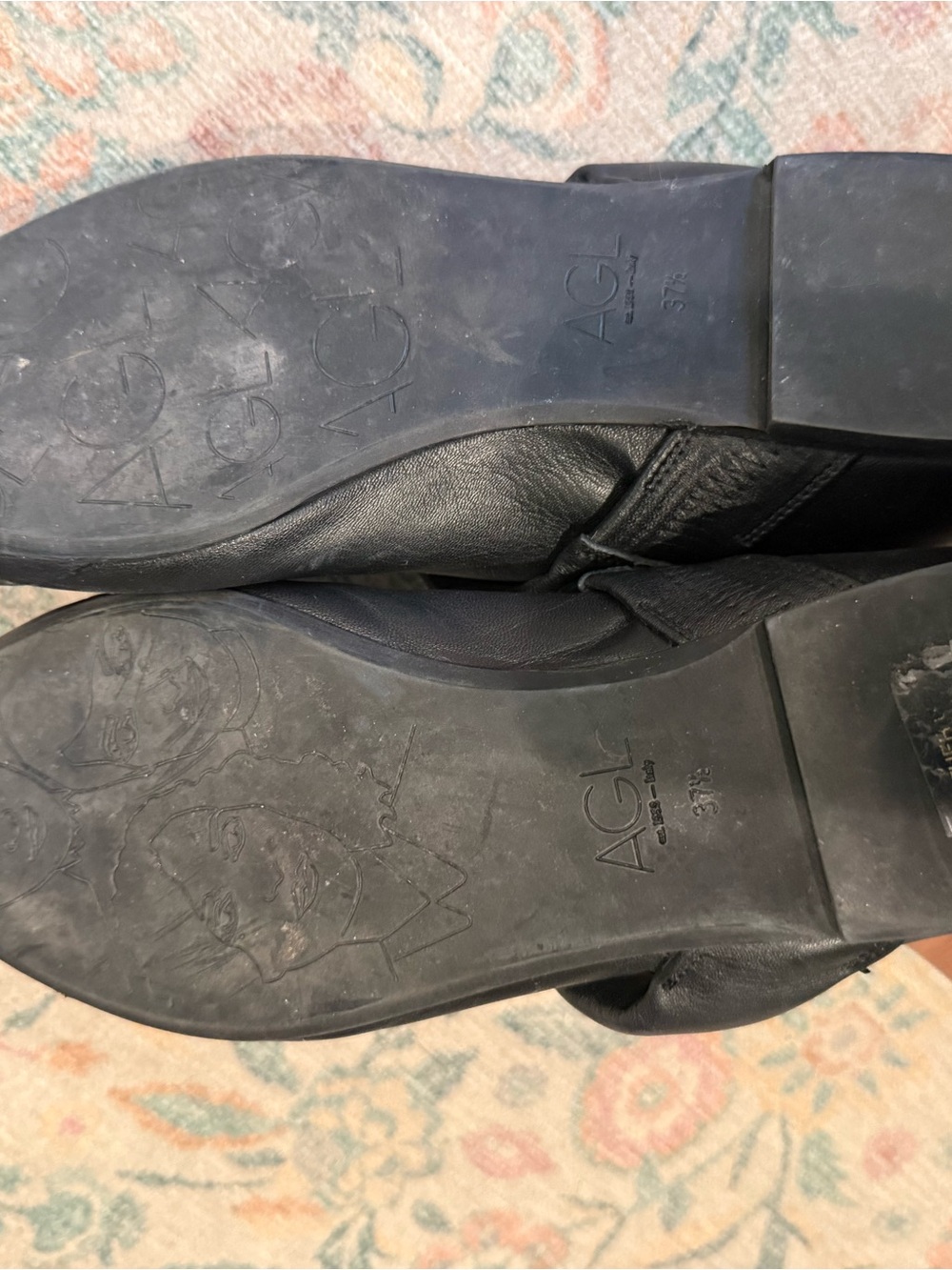 Agl Black Pointed-Toe Padded Strap Flats - Picture 4 of 4
